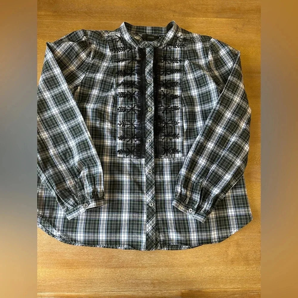 J Crew Forrest Tartan Glen Plaid Button Up